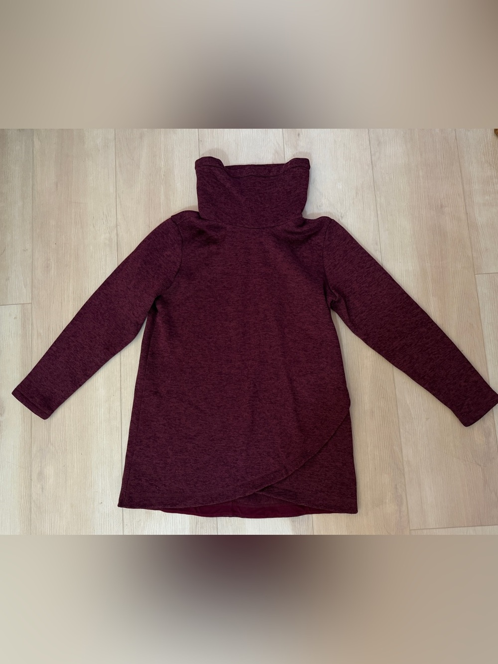 Land’s End Women’s Maroon Turtleneck Wrap-Back Sweater